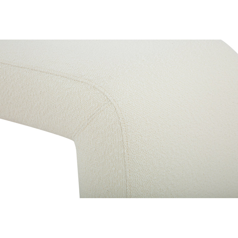 Banc rembourré Colyt, H 19 po x l 47 po x P 18 po, Blanc cassé