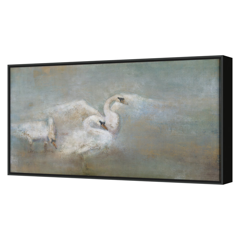 Splendid Swans Print, Black, 22" H x 40" W