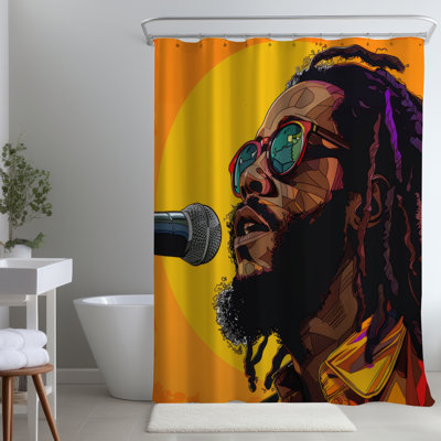 Sing – Unique Home Decor for Bathrooms – Polyester Shower Curtain, Dye Sublimation Print, 71" W × 74" L