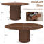Table de salle à manger extensible 59 po 59 po avec rangement à 2 niveaux pour 4 à 6 personnes, table de cuisine extensible de couleur brun noyer, panneau de fibres à densité moyenne avec finition noyer et base piédestal