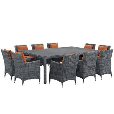 Invite 11 Piece Outdoor Patio Sunbrella Dining Set by Modway