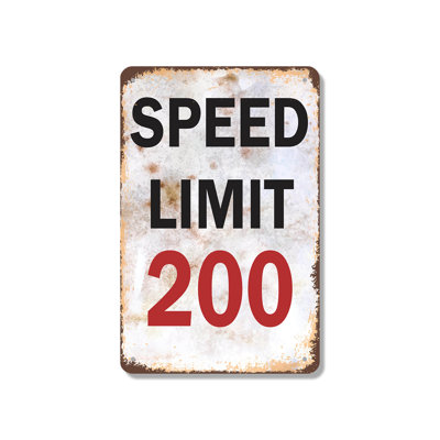 Speed Limit 200 10 Inch x 14 Inch Aluminum Sign