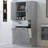 Bathroom Storage Cabinet Grey, Material & Painted, 2 Laundry , Adjustable Shelf, Tipping, Doors And Drawer In Board Painted Finish, For Home-1129730417