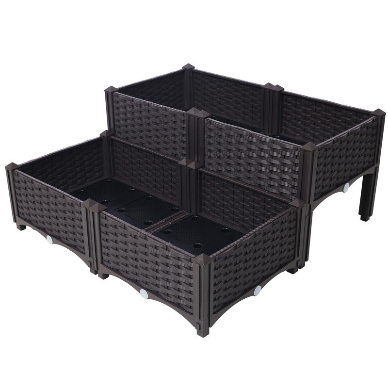 Lit de jardin surélevé avec pattes 4 pièces