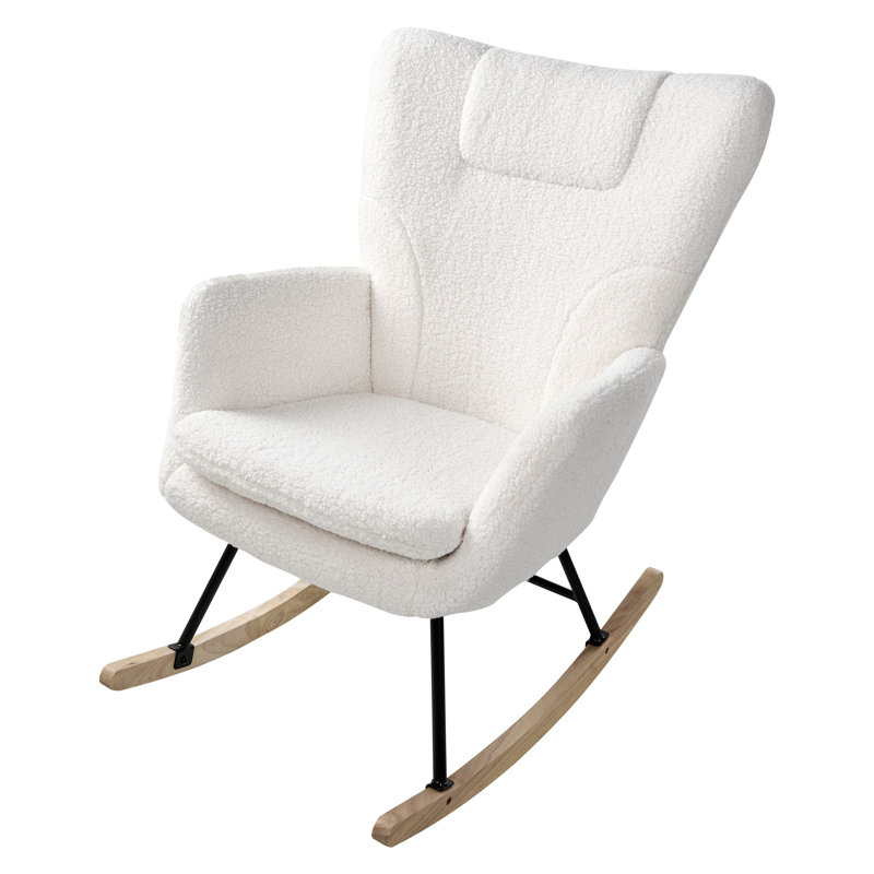 Fortuna Rocking Chair, White Polyester