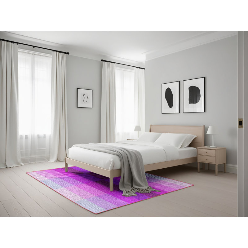 Tapis mauve/rose à tisser électrique, Rectangle 5 pi x 7 pi