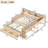Full Size Daybed With Trundle,Wood Daybed Frame with Storage Drawers,Side Shelves and Desk,Golden-781719959-781719958