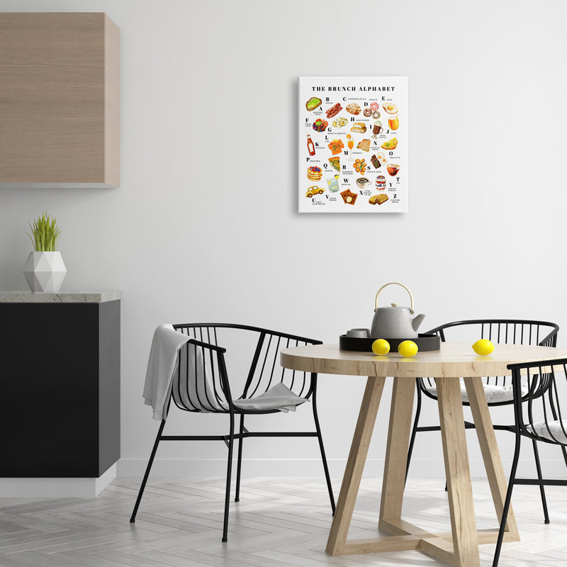 The Brunch Alphabet Food Treats ABC Illustration, Toile tendue, H 16 po x l 20 po