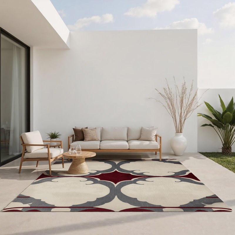 Tapis à motif intérieur et extérieur Intertwine, Rectangle 1 pi 6 po x 2 pi 6 po