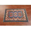 Tapis décoratif oriental fait à la main bleu Kazak 2x3