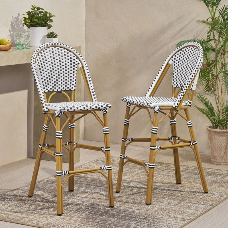 Tabouret de bar 29,5 po, Noir / blanc