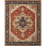 High-Quality Hand-Knotted Red And Blue Area Rug