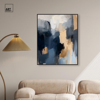 Navy Beige II Canvas Blue Abstracts by Art Remedy