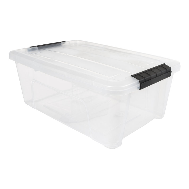 Iris 20.5 Qt./5.13 Gal. Storage Bin with Lid and Secure Latching Buckles  , 13.5
