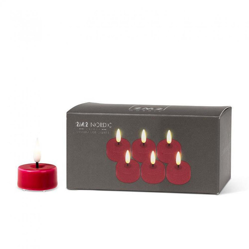 Ensemble de 6 lumières DEL, L 1,5 po x l 1,5 po x P 1,5 po, Rouge
