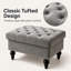 Tabouret de repose-pieds de salon et repose-pieds capitonné classique avec repose-pieds antidérapants
