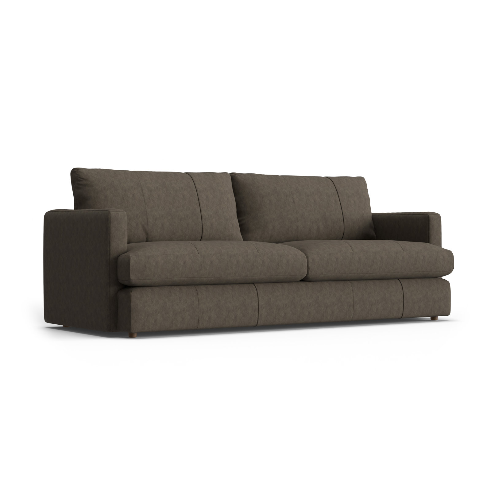 Fletcher 93" Genuine Leather Recessed Arm Sofa, Greystone Genuine Leather