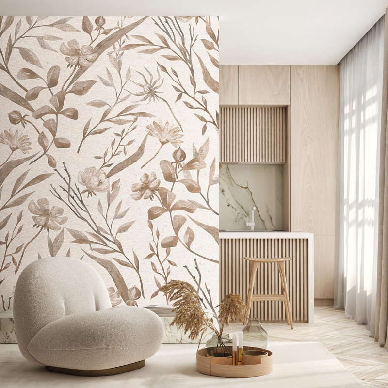 Bordure florale pelez et collez, L 120 po x l 48 po