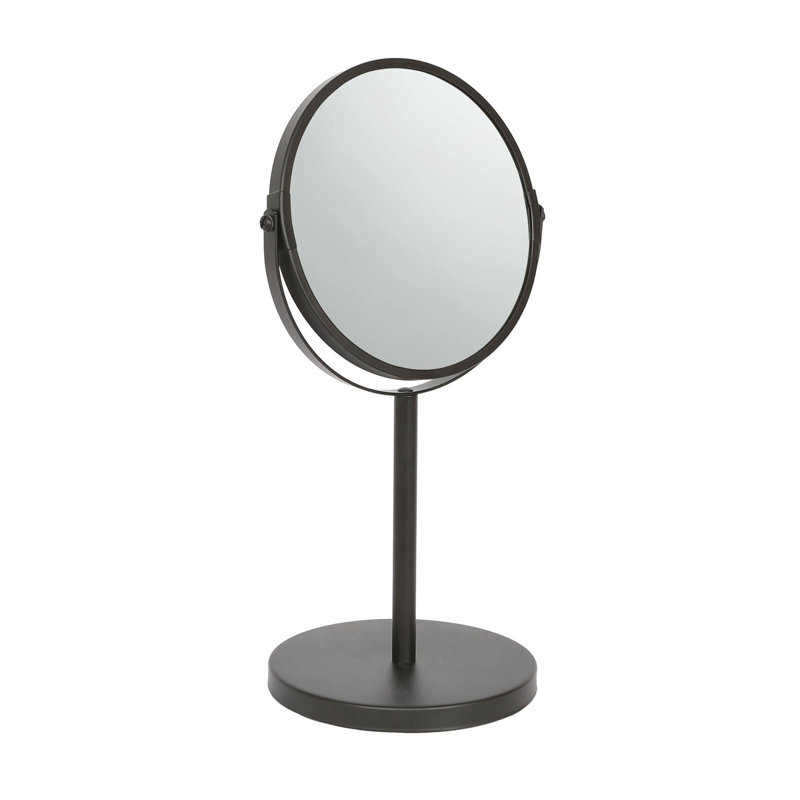 Harbour Housewares - Magnifying Pedestal Mirror, Black