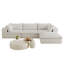 Velours côtelé profond à 4 places 118,2 po blanc, double couche, coussin amovible, sans assemblage, rembourrage en plumes, compression à haute densité pour une installation facile en blanc, conception à couches, tissu doux luxueux
