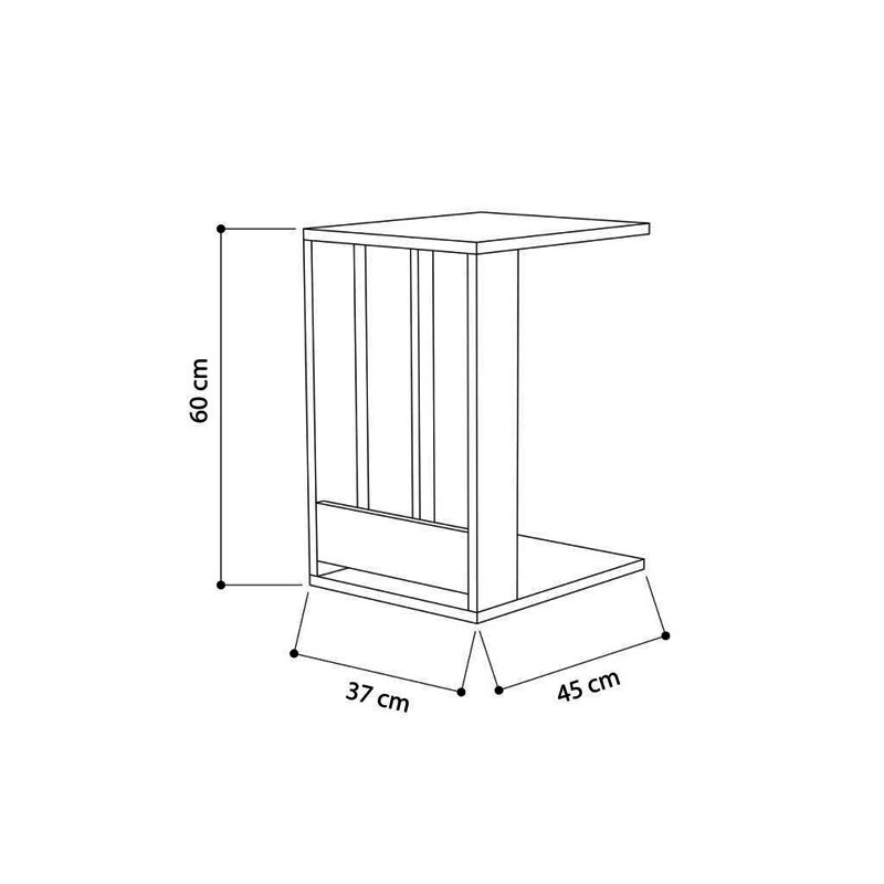 Side Table with Storage, White