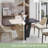 Compact Italian Style Dining Table for 4 with Painted Glass top and Elegant Wood Base-1316924809-1316924822