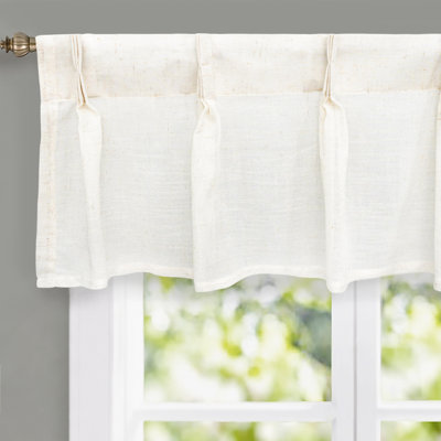 Wadiya Pinch Pleated Linen Textured Kitchen Valance Light Filtering Valance
