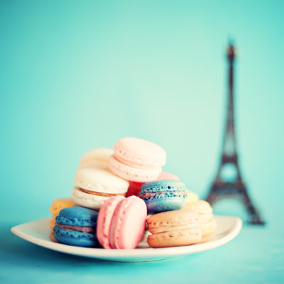Macaroons On A Plate by Andreka - Wrapped Canvas Print
