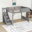 Lit mezzanine avec garde-robe intégré et tablettes de rangement-815377155-815377153