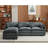 Majuma Chenille Fabric Upholstered 3-Seater Sofa with Ottoman-407985013
