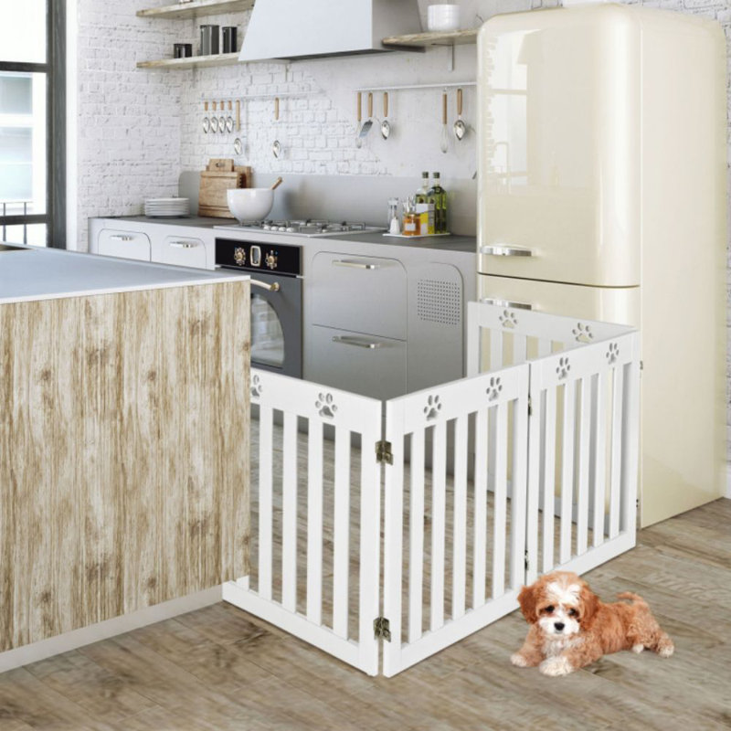 Barrière pour animaux Kol bisen, L 80 po, Blanc