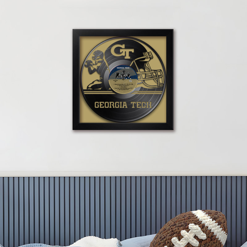 NCAA-CLC GEORGIA JAUNES JAUNES DE FOOTBALL EN VINYLE 13 "X 13" IMPRIMÉ, NCAA Georgia Tech
