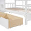 Lit simple en bois avec 2 tiroirs, lit pour enfant avec tablette de rangement, blanc-129704121