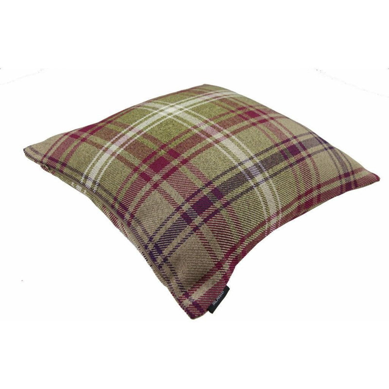 Griffith Plaid Square Cushion, 43 x 43cm, Mulberry