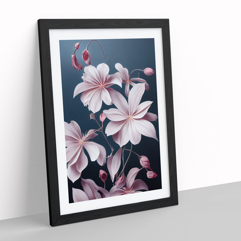 The Flowers - Framed Print, 64cm H x 46cm W x 2cm D, Black