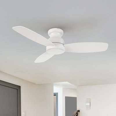 48" DC Motor Flush Mounted Ceiling fan without Light, Remote control