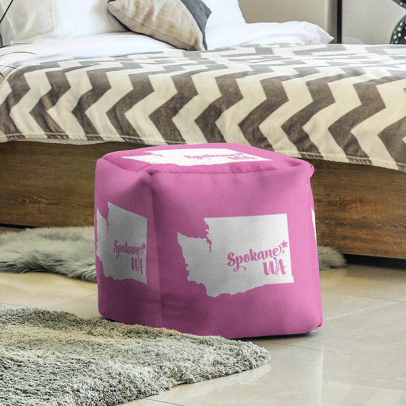 Upholstered Ottoman, Pink