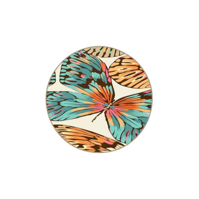 Modern Flying Butterfly Patterned Woven Base Washable Rug