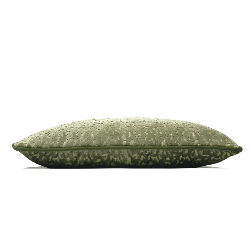 Animal Print Rectangular Lumbar Cushion, Olive