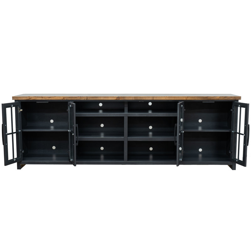 Brixham 96 inch TV Stand Console for TVs up to 100 inches, No Assembly Required, Two-Tone Finish