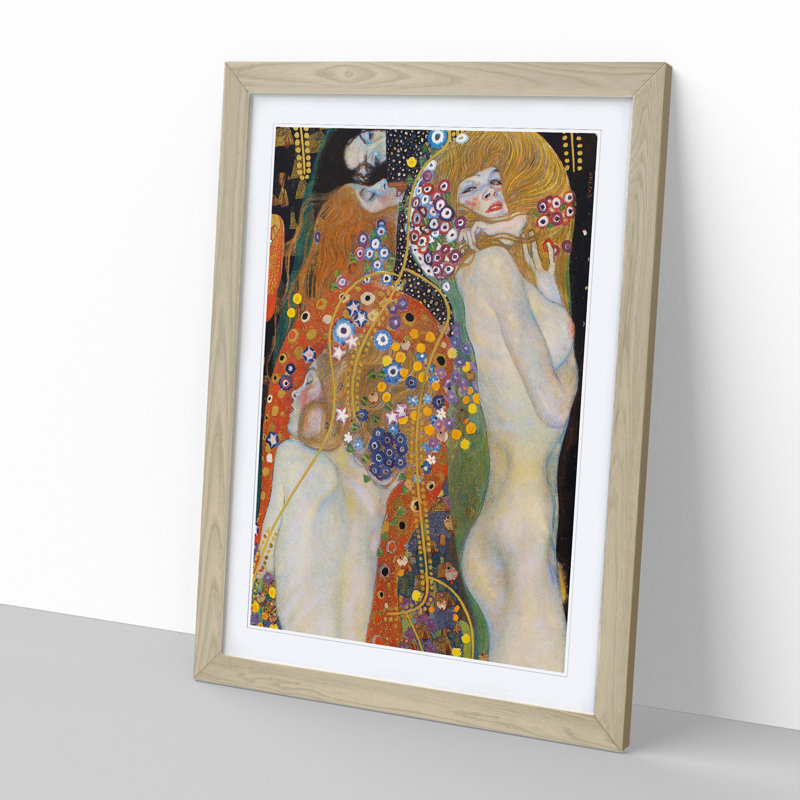 Water Serpents II by Gustav Klimt - Framed Print, Oak, 65cm H x 48cm W x 2cm D