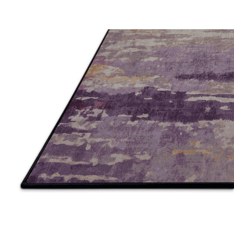 Tapis noir soyeux et moelleux, Carré 5 pi