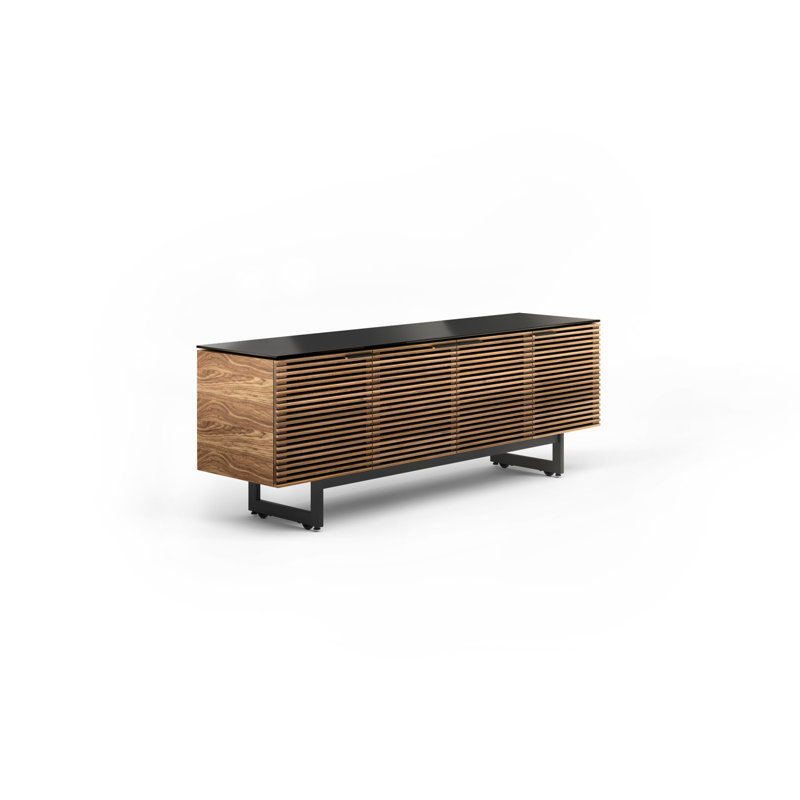 Corridor Unfinished TV Stand for TVs up to 88", Natural Walnut