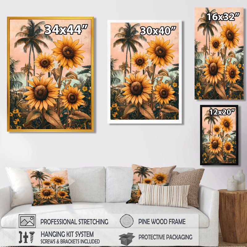 Duester - Floral Canvas Wall Art, H 32 po x l 24 po, Reproduction encadrée d'une seule photo, Argent argent