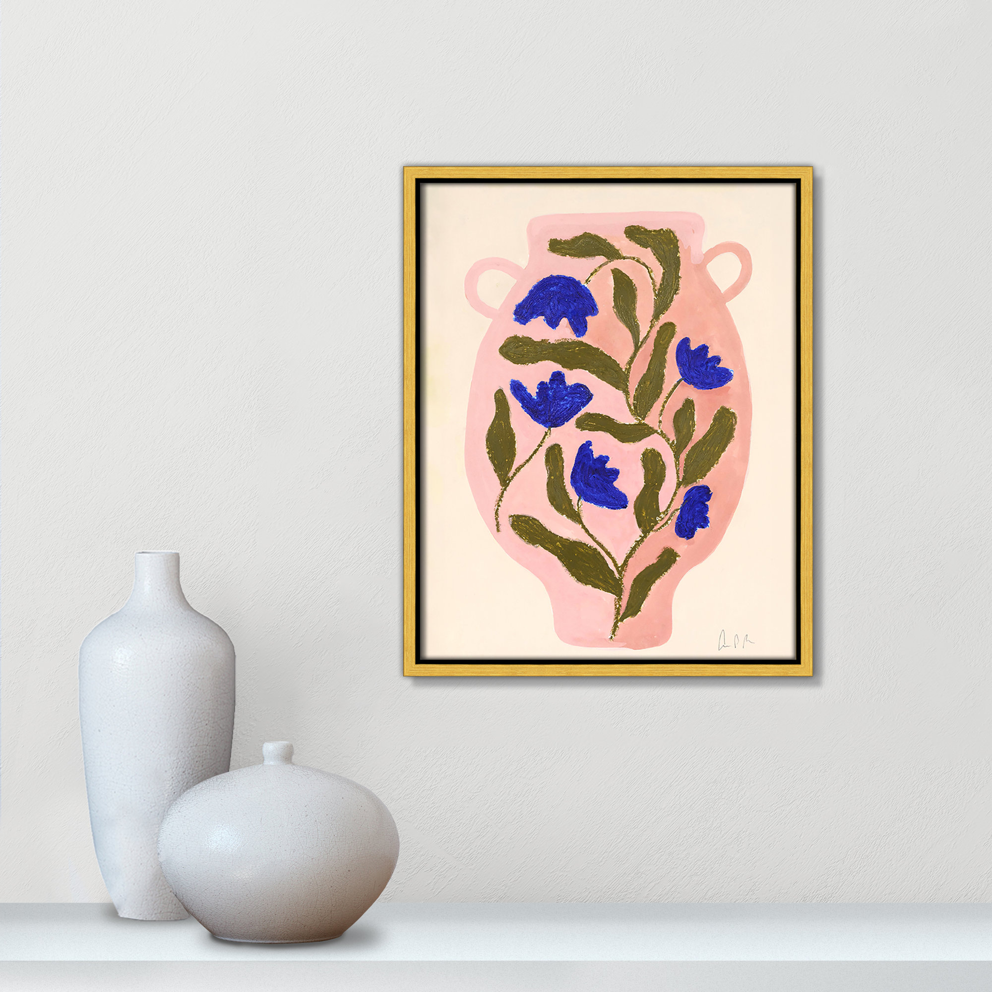 Vase No. 01 Print by Camilla Bergqvist, Gold, 15.5" H x 12.5" W