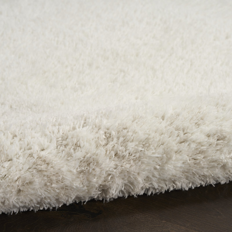 Pernell Ivory Beige Shag Indoor Rug, Rectangle 5'3" x 7'3"