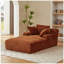 Fauteuil méridienne surdimensionné en velours côtelé, canapé-lit moderne orange d'intérieur avec coussins à ressorts, aucun assemblage requis pour le salon ou le bureau-1161762196