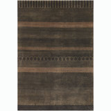 Kiri Wool Striped Area Rug in Black