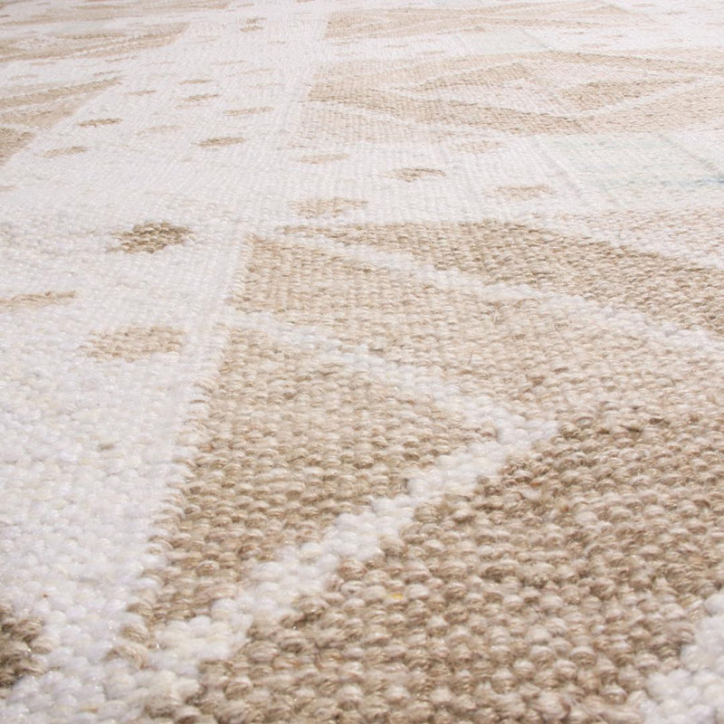 Scandinavian Hand Knotted Wool Geometric Area Rug, Rectangle 12' x 18'