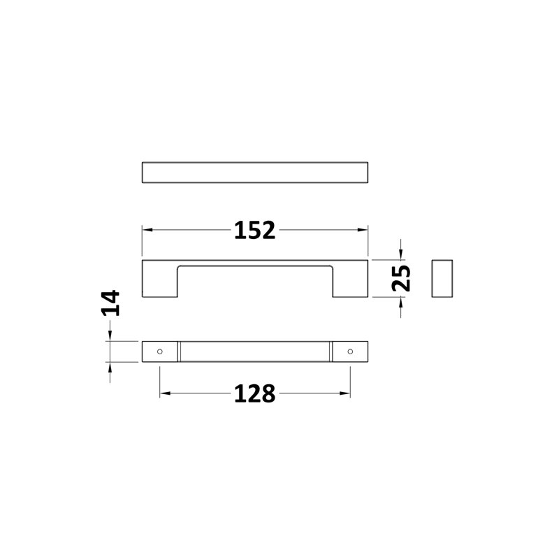15cm Centre Bar Handle, Brushed Brass